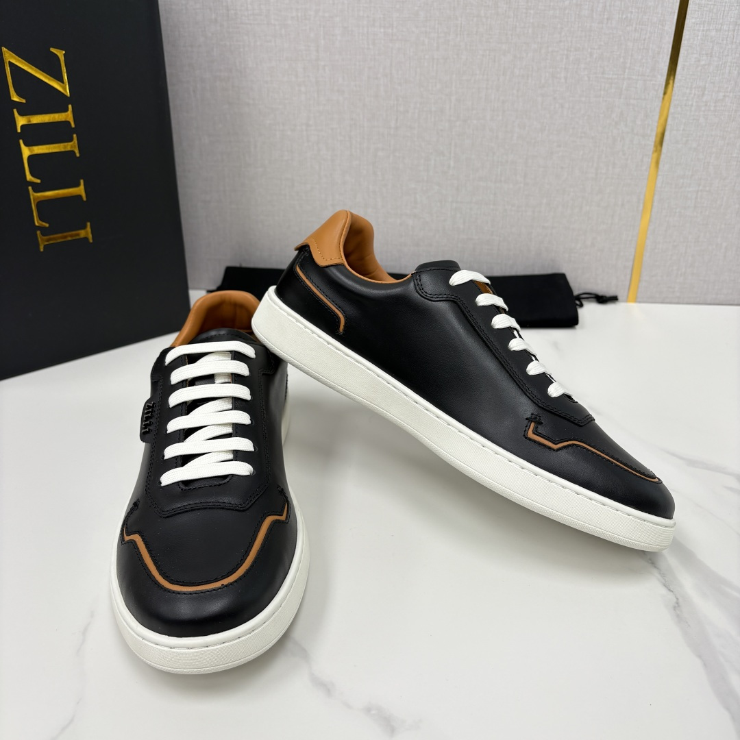 💋💍ZL家新品 Zill* 兹-利 是1970创立的法国高奢男装品牌 男士新款休闲鞋板鞋 撞色拼接的设计