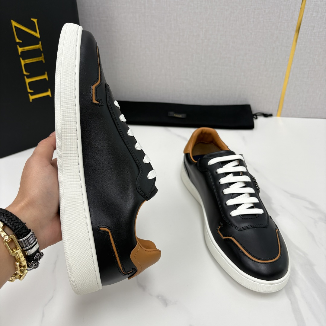 💋💍ZL家新品 Zill* 兹-利 是1970创立的法国高奢男装品牌 男士新款休闲鞋板鞋 撞色拼接的设计