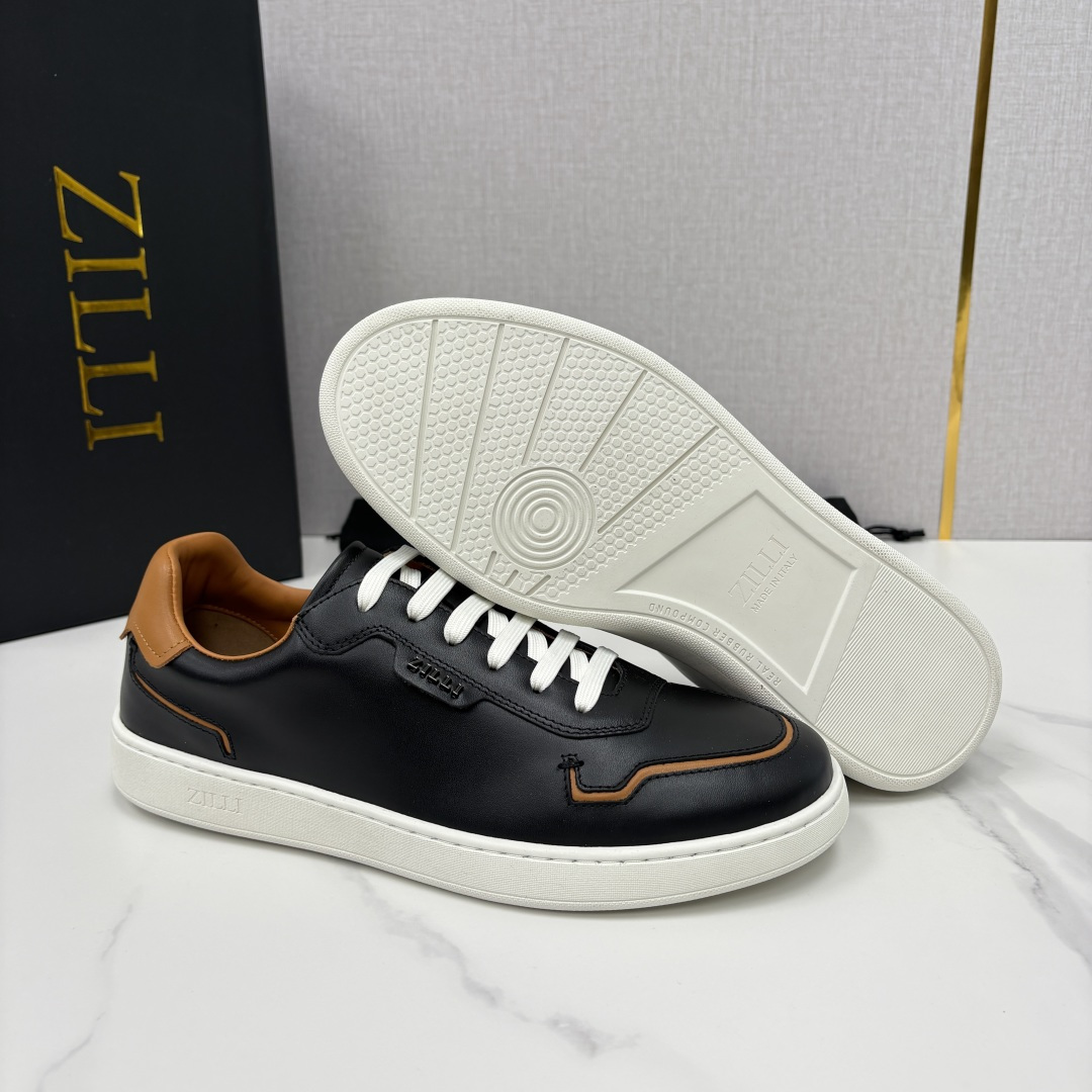 💋💍ZL家新品 Zill* 兹-利 是1970创立的法国高奢男装品牌 男士新款休闲鞋板鞋 撞色拼接的设计