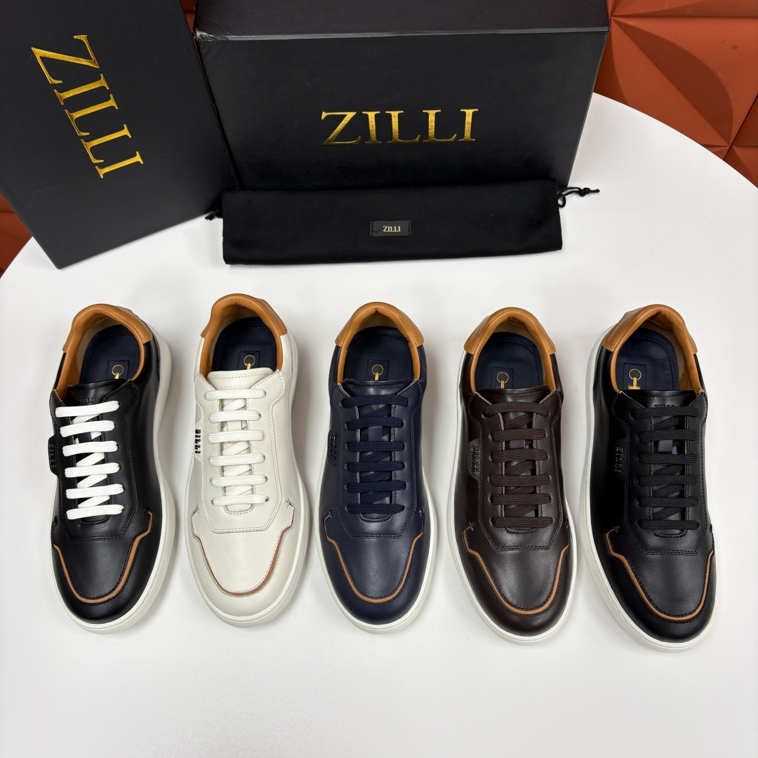 💋💍ZL家新品 Zill* 兹-利 是1970创立的法国高奢男装品牌 男士新款休闲鞋板鞋 撞色拼接的设计