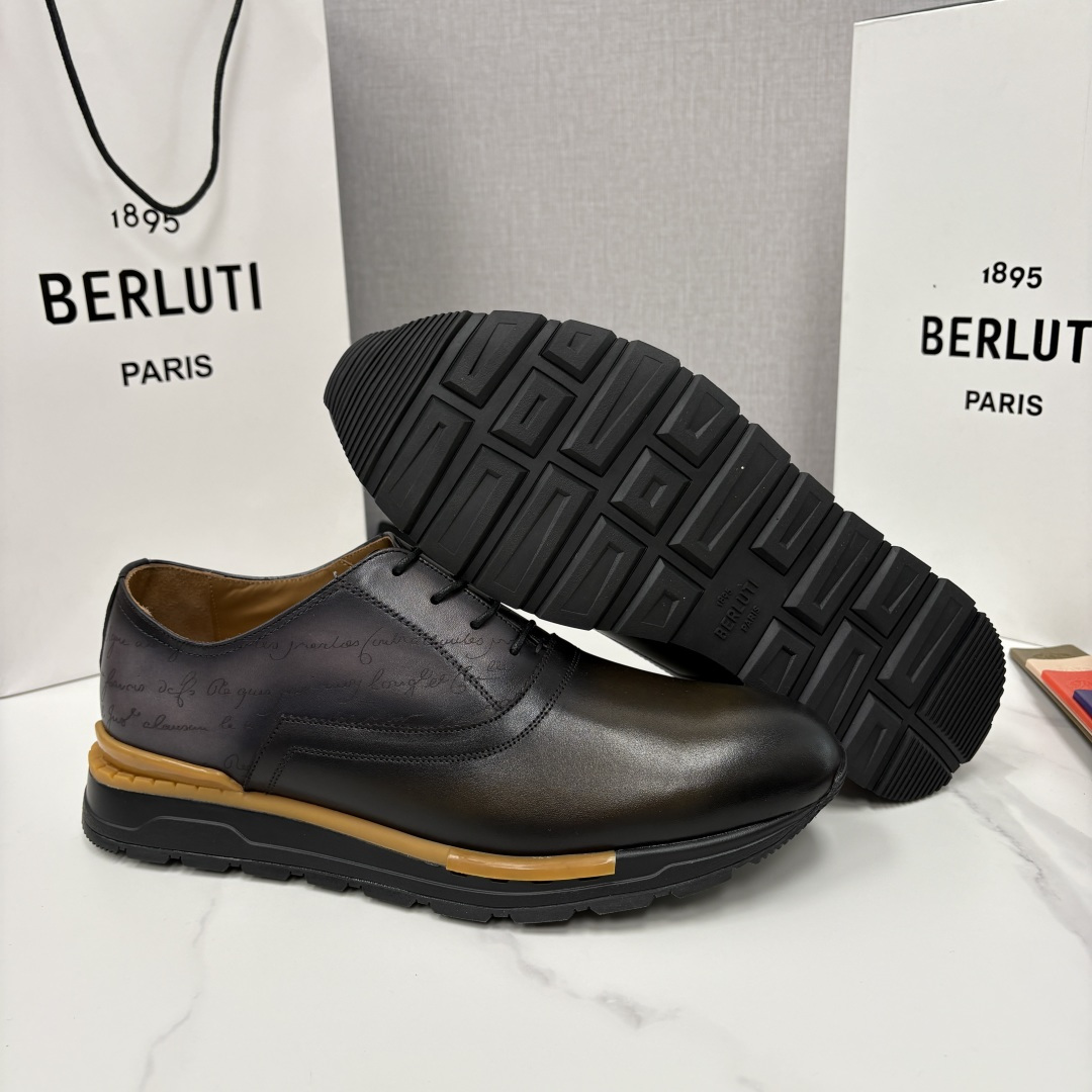 💋💍Berlut* 布鲁提 升级版第四代私模大底 Fast Track皮革运动鞋 官方 11,200 最