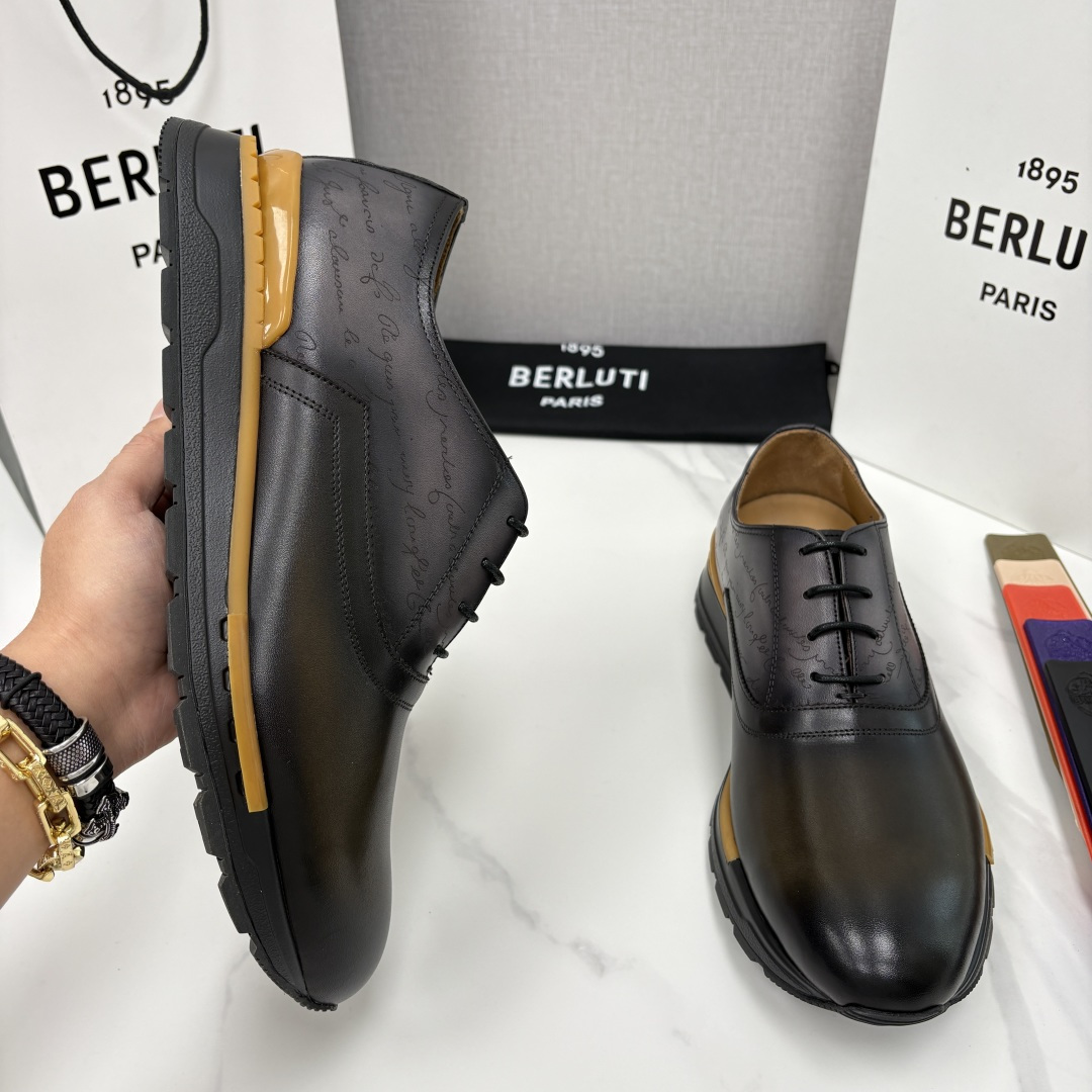 💋💍Berlut* 布鲁提 升级版第四代私模大底 Fast Track皮革运动鞋 官方 11,200 最