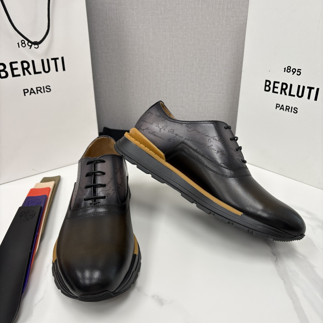 💋💍Berlut* 布鲁提 升级版第四代私模大底 Fast Track皮革运动鞋 官方 11,200 最