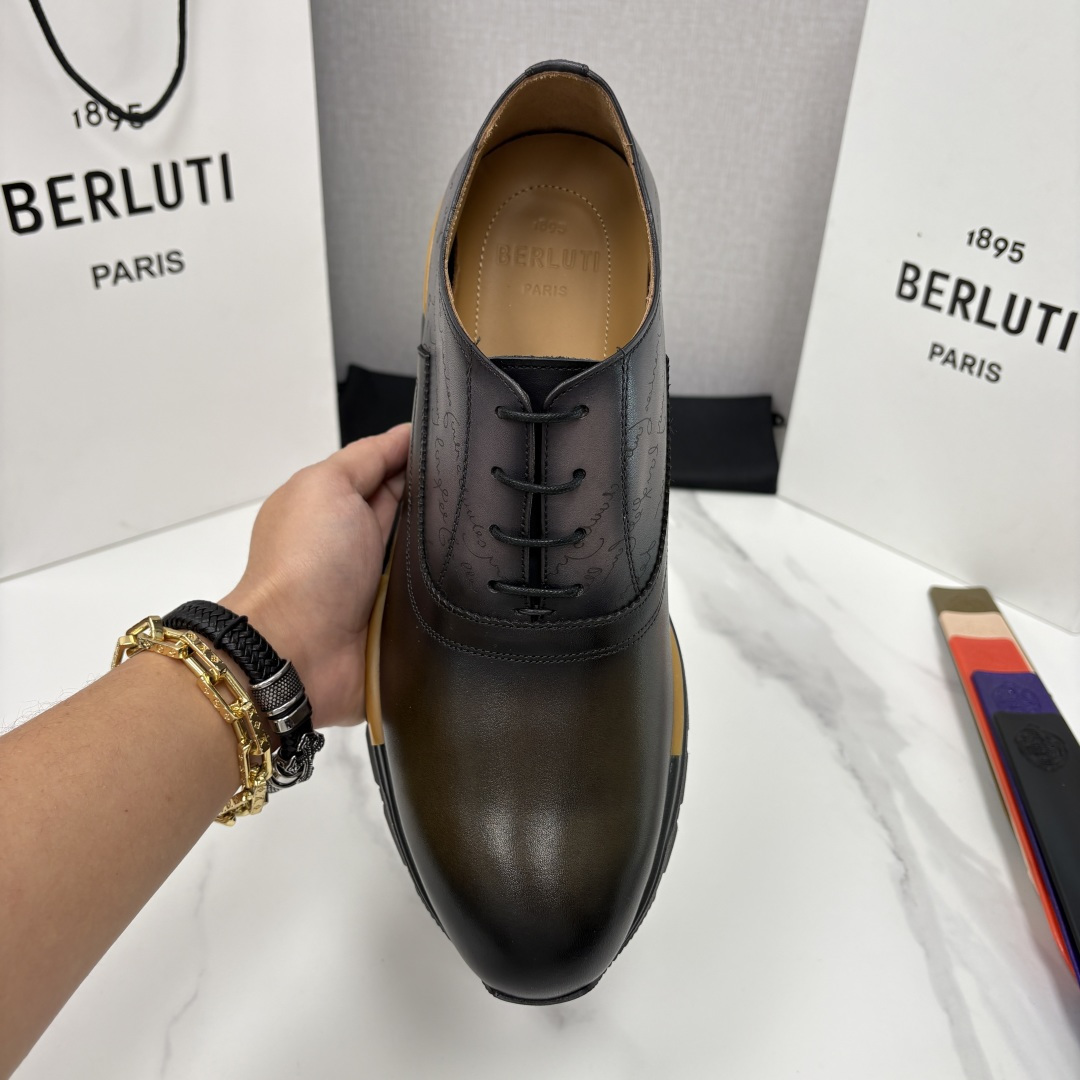 💋💍Berlut* 布鲁提 升级版第四代私模大底 Fast Track皮革运动鞋 官方 11,200 最