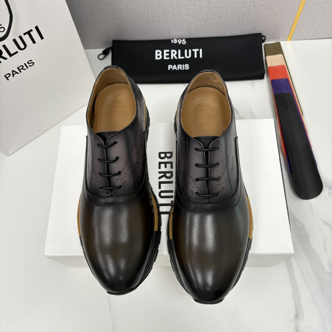 💋💍Berlut* 布鲁提 升级版第四代私模大底 Fast Track皮革运动鞋 官方 11,200 最