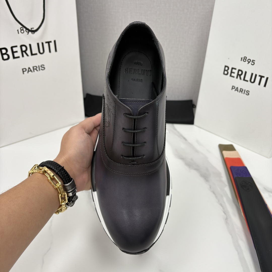 💋💍Berlut* 布鲁提 升级版第四代私模大底 Fast Track皮革运动鞋 官方 11,200 最