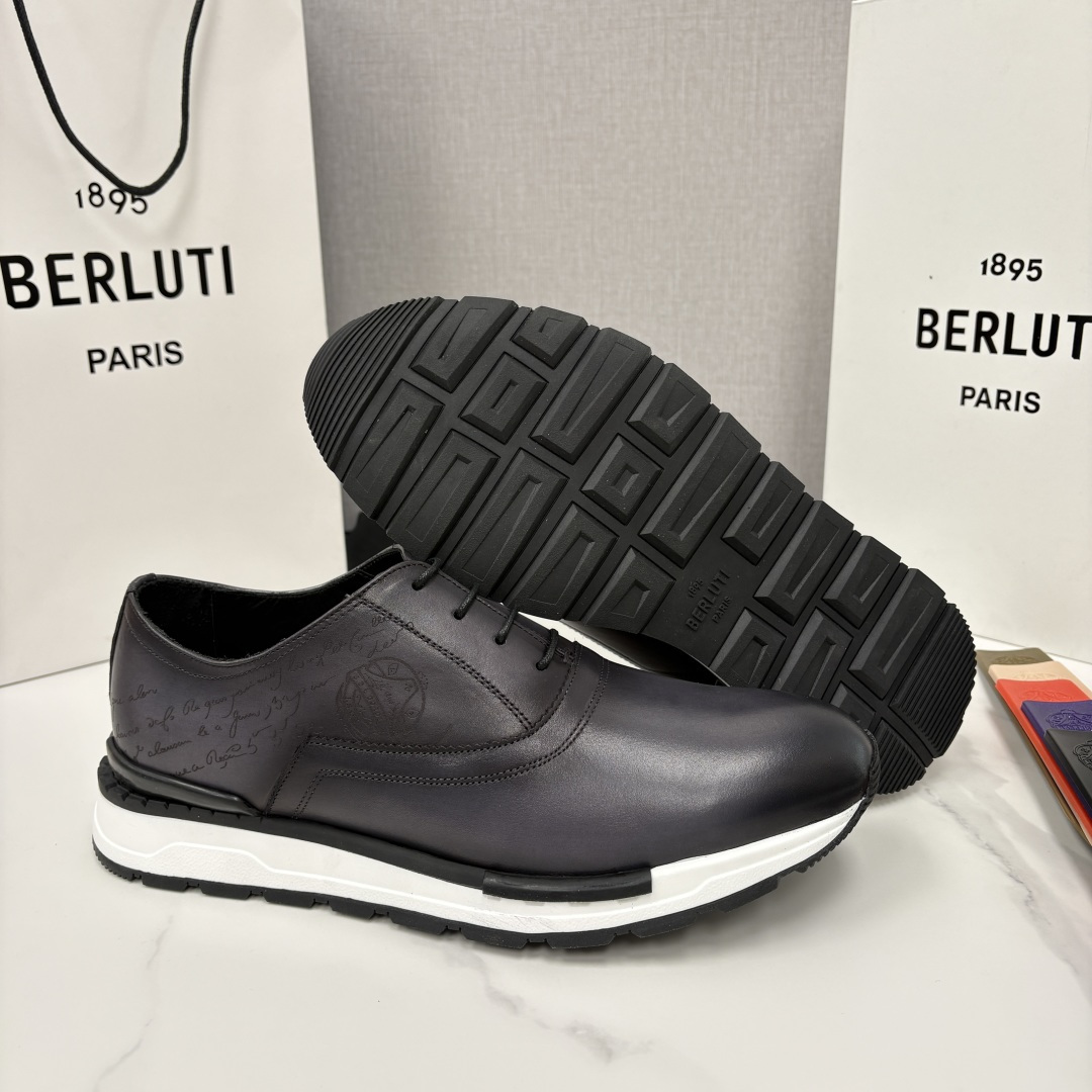 💋💍Berlut* 布鲁提 升级版第四代私模大底 Fast Track皮革运动鞋 官方 11,200 最