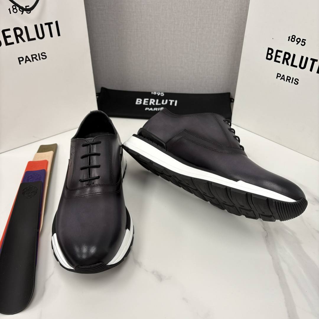 💋💍Berlut* 布鲁提 升级版第四代私模大底 Fast Track皮革运动鞋 官方 11,200 最
