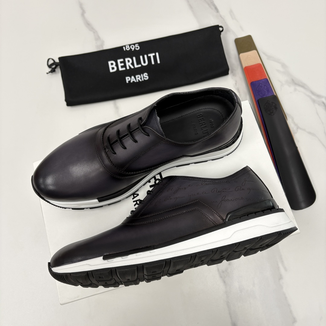 💋💍Berlut* 布鲁提 升级版第四代私模大底 Fast Track皮革运动鞋 官方 11,200 最