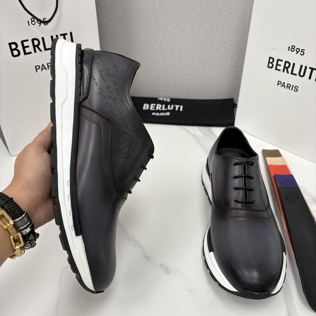 💋💍Berlut* 布鲁提 升级版第四代私模大底 Fast Track皮革运动鞋 官方 11,200 最