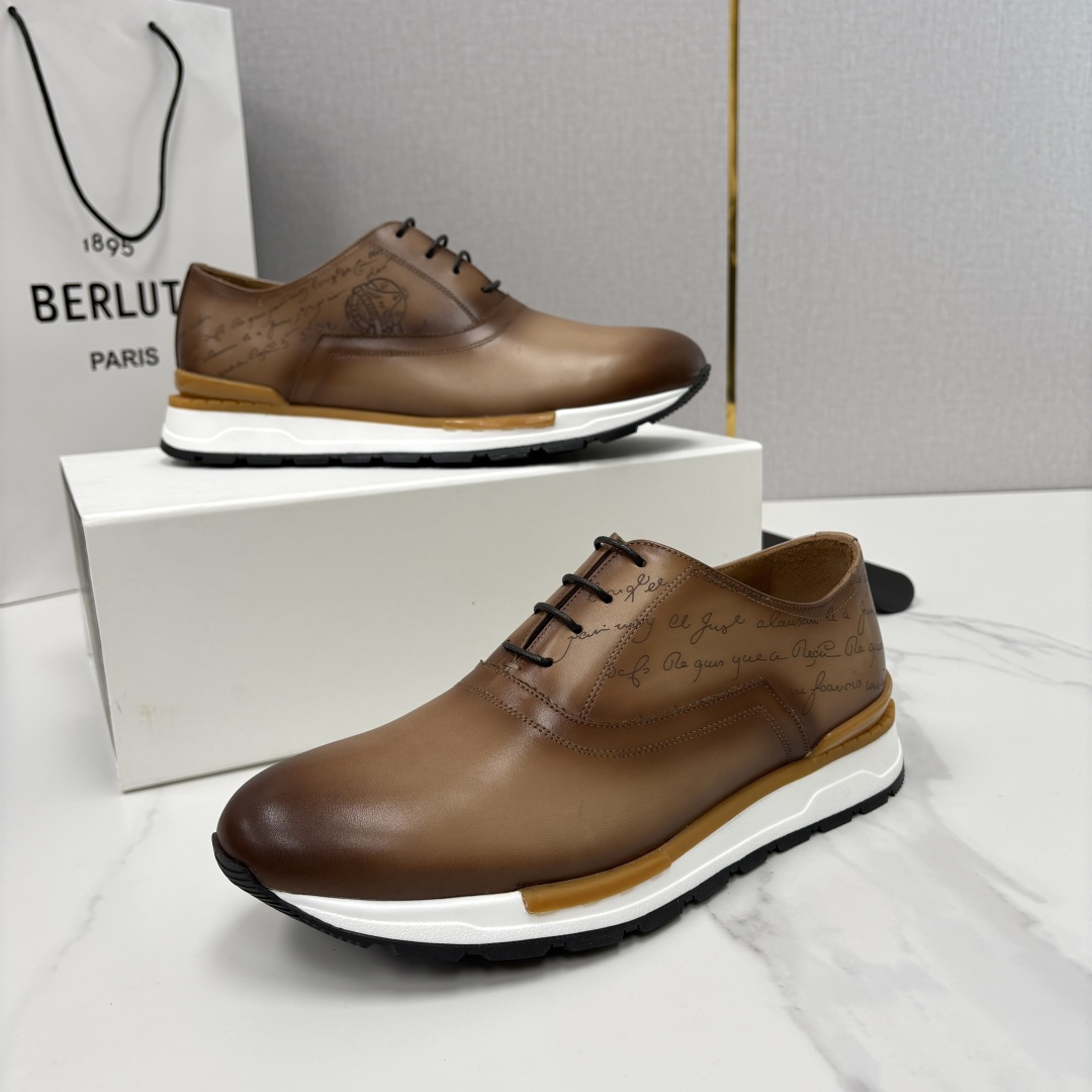 💋💍Berlut* 布鲁提 升级版第四代私模大底 Fast Track皮革运动鞋 官方 11,200 最