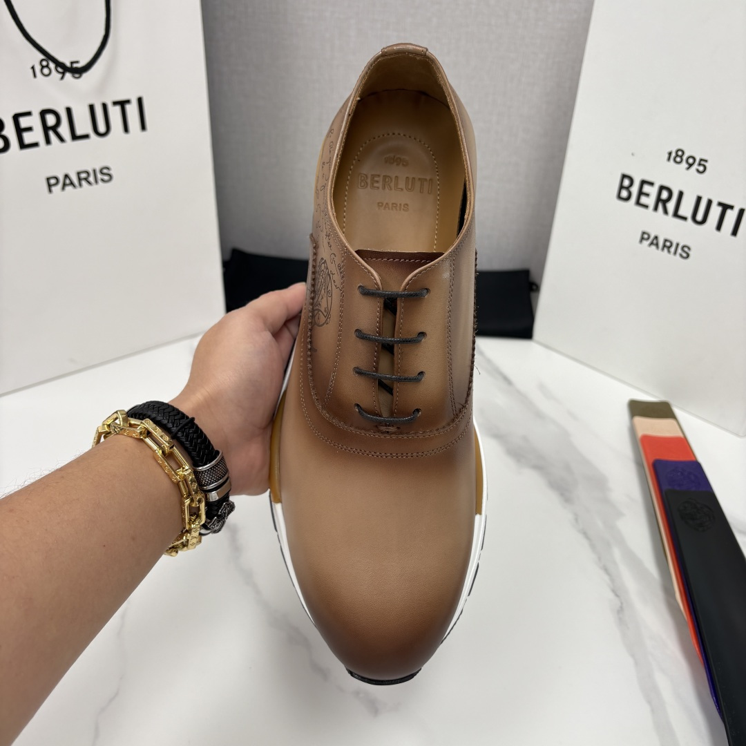 💋💍Berlut* 布鲁提 升级版第四代私模大底 Fast Track皮革运动鞋 官方 11,200 最