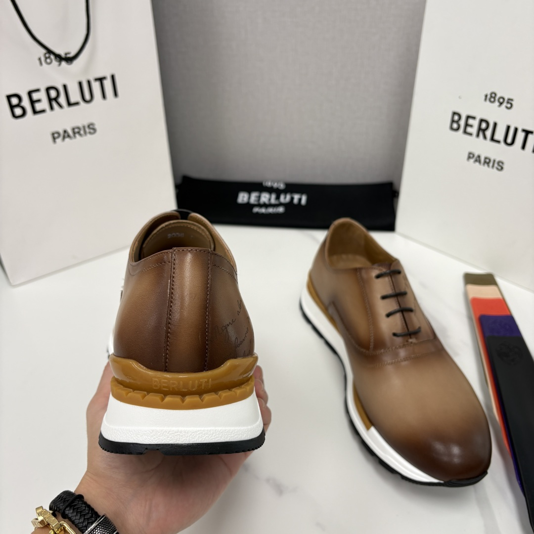 💋💍Berlut* 布鲁提 升级版第四代私模大底 Fast Track皮革运动鞋 官方 11,200 最