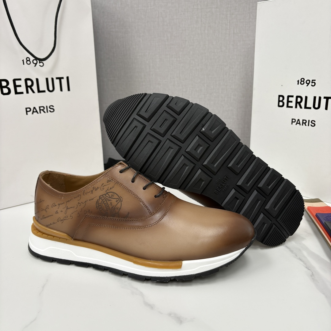 💋💍Berlut* 布鲁提 升级版第四代私模大底 Fast Track皮革运动鞋 官方 11,200 最