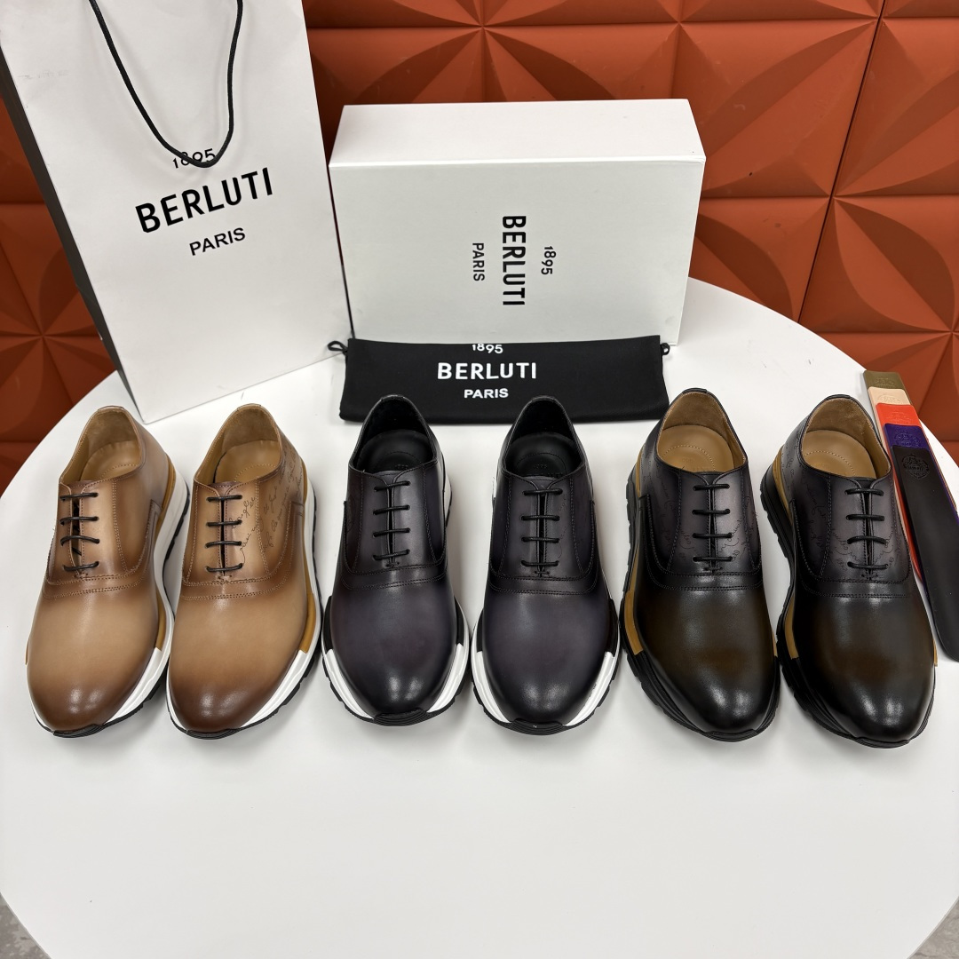 💋💍Berlut* 布鲁提 升级版第四代私模大底 Fast Track皮革运动鞋 官方 11,200 最