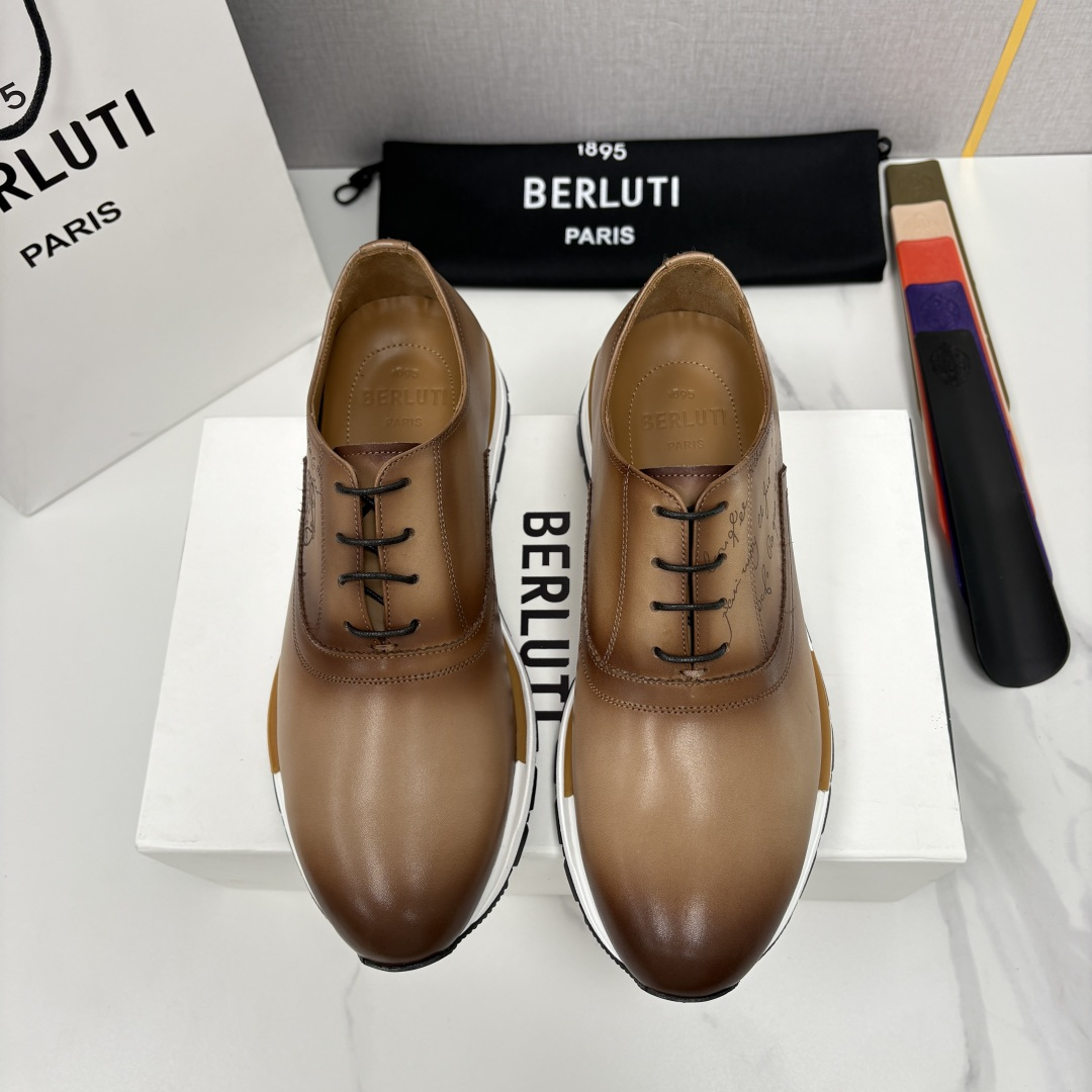 💋💍Berlut* 布鲁提 升级版第四代私模大底 Fast Track皮革运动鞋 官方 11,200 最