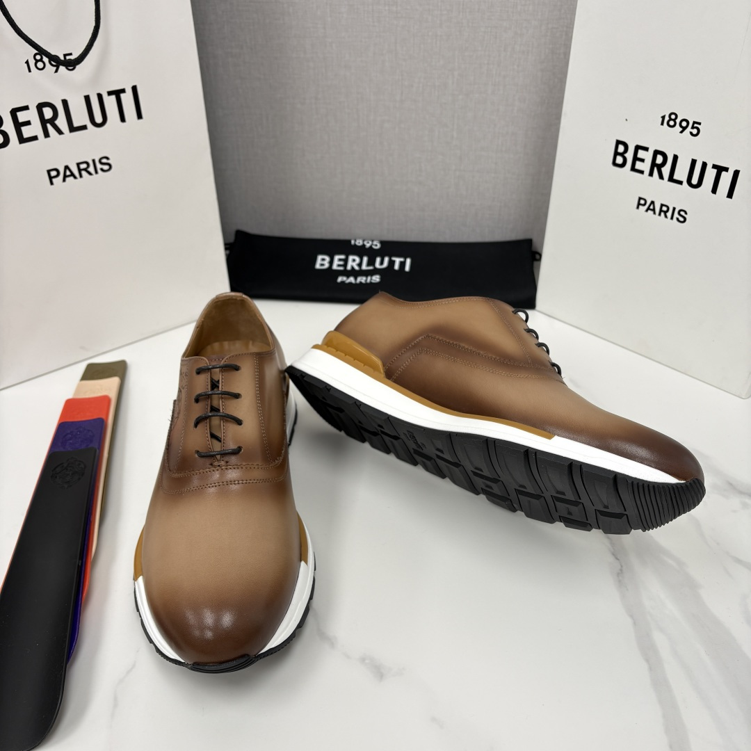 💋💍Berlut* 布鲁提 升级版第四代私模大底 Fast Track皮革运动鞋 官方 11,200 最