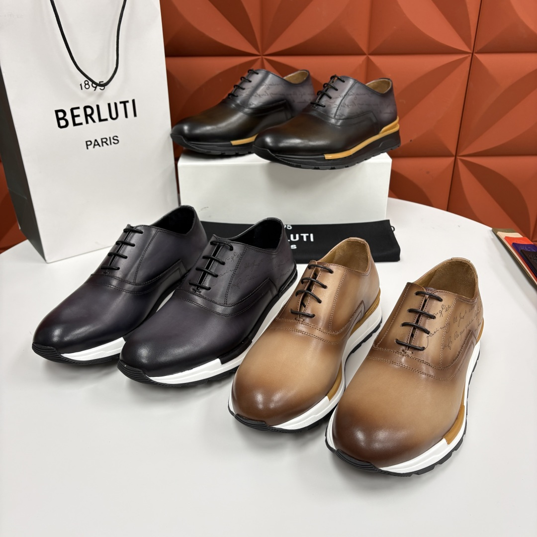 💋💍Berlut* 布鲁提 升级版第四代私模大底 Fast Track皮革运动鞋 官方 11,200 最