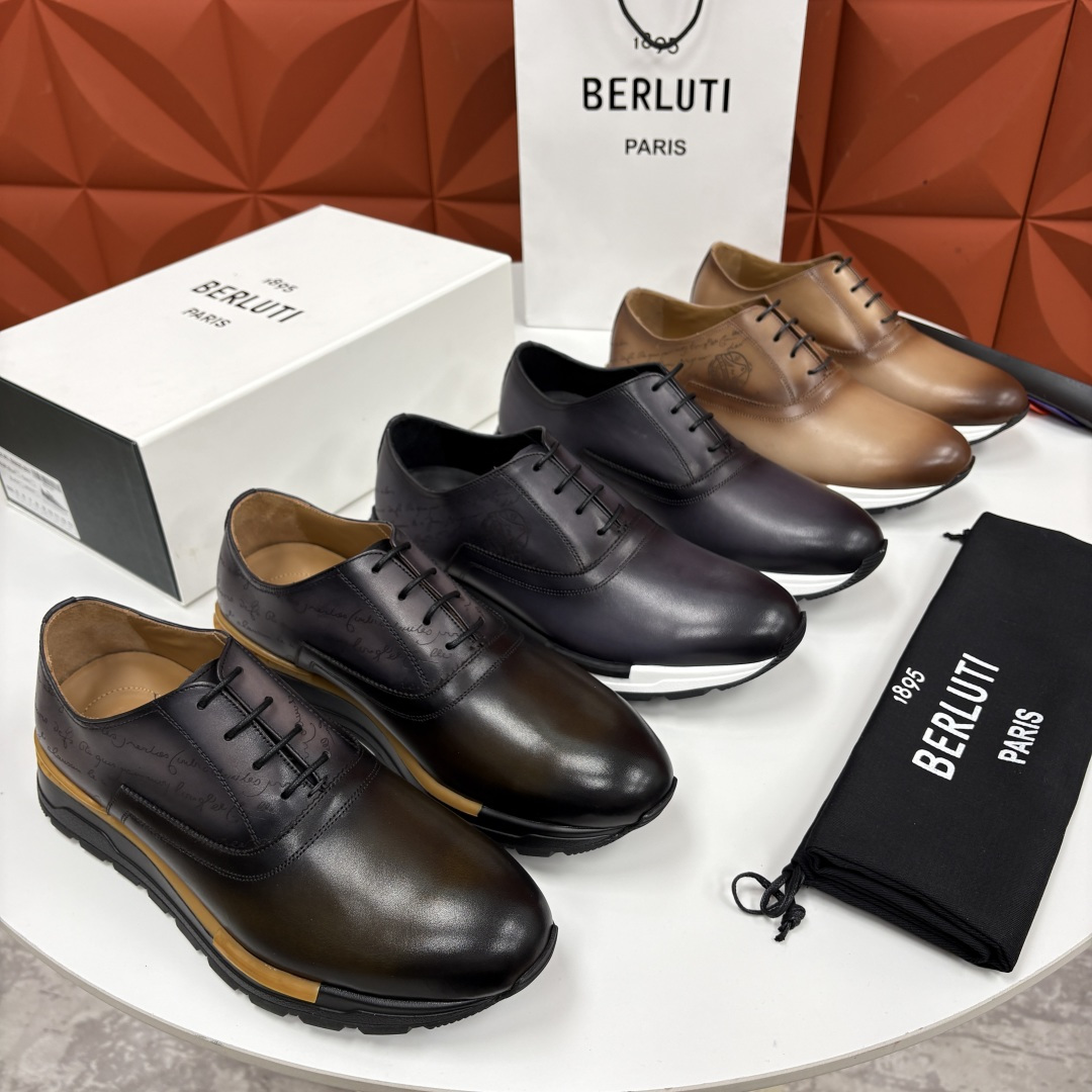 💋💍Berlut* 布鲁提 升级版第四代私模大底 Fast Track皮革运动鞋 官方 11,200 最