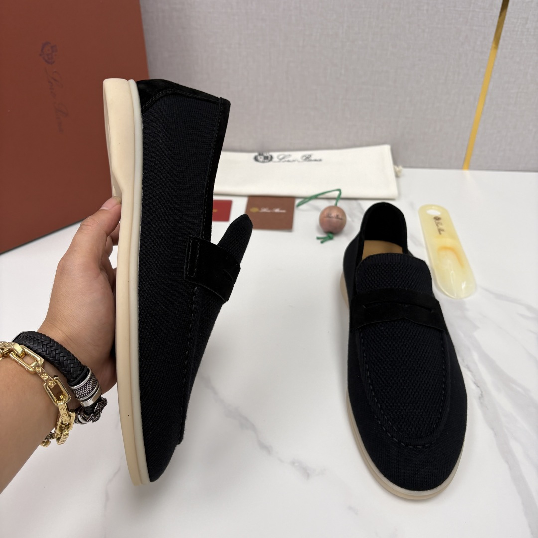 💋💍LP家新品 Loro Pian* 诺悠*翩雅 休闲一脚蹬经典乐福休闲鞋 选用飞织面拼接磨砂牛皮打造 