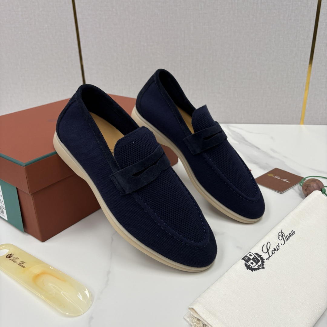 💋💍LP家新品 Loro Pian* 诺悠*翩雅 休闲一脚蹬经典乐福休闲鞋 选用飞织面拼接磨砂牛皮打造 