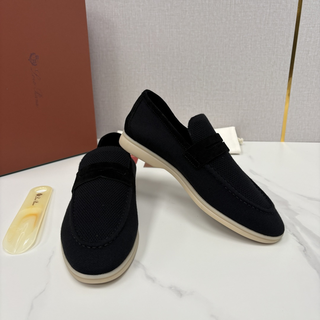 💋💍LP家新品 Loro Pian* 诺悠*翩雅 休闲一脚蹬经典乐福休闲鞋 选用飞织面拼接磨砂牛皮打造 