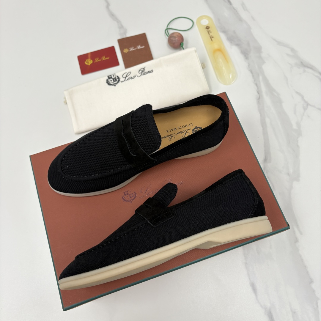 💋💍LP家新品 Loro Pian* 诺悠*翩雅 休闲一脚蹬经典乐福休闲鞋 选用飞织面拼接磨砂牛皮打造 
