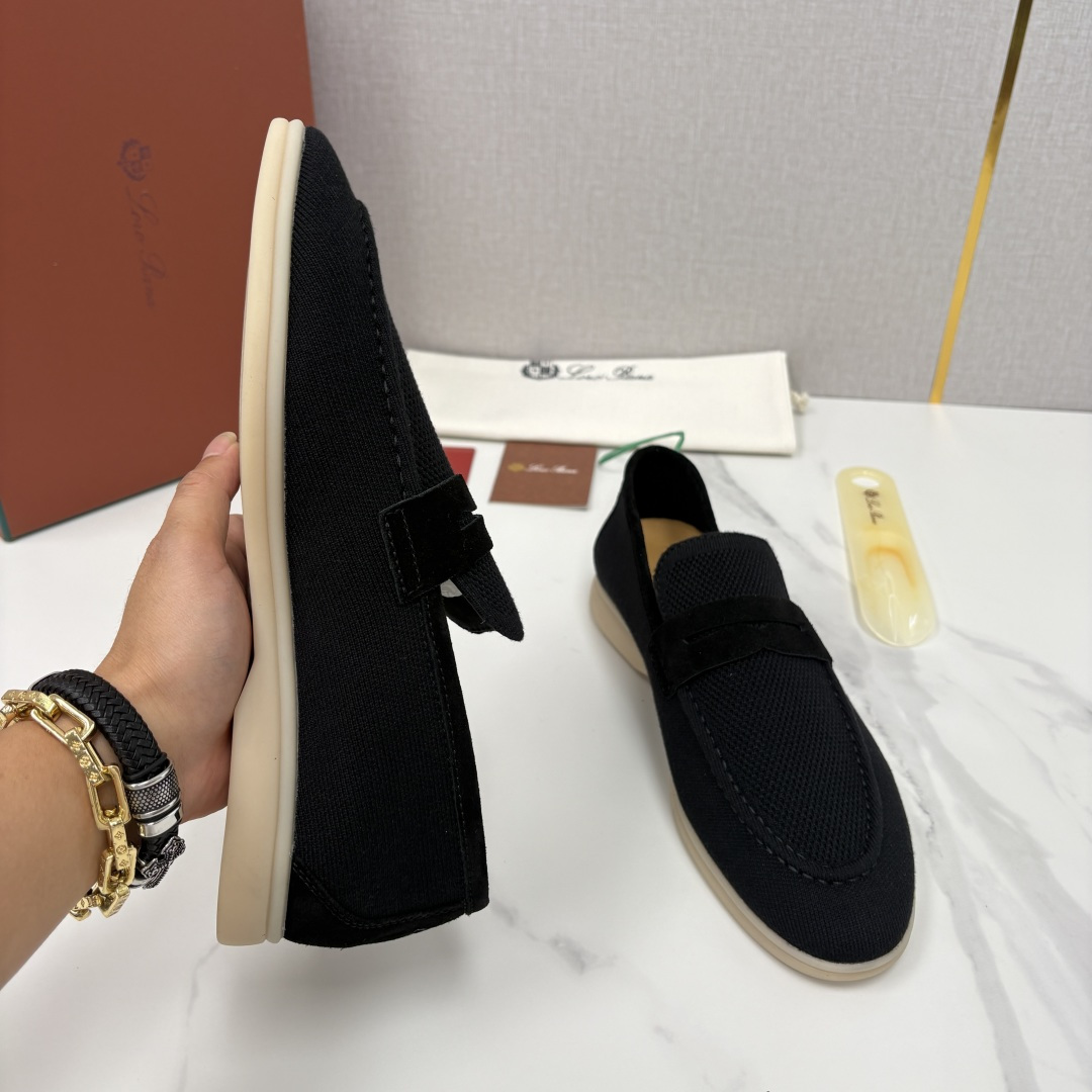 💋💍LP家新品 Loro Pian* 诺悠*翩雅 休闲一脚蹬经典乐福休闲鞋 选用飞织面拼接磨砂牛皮打造 
