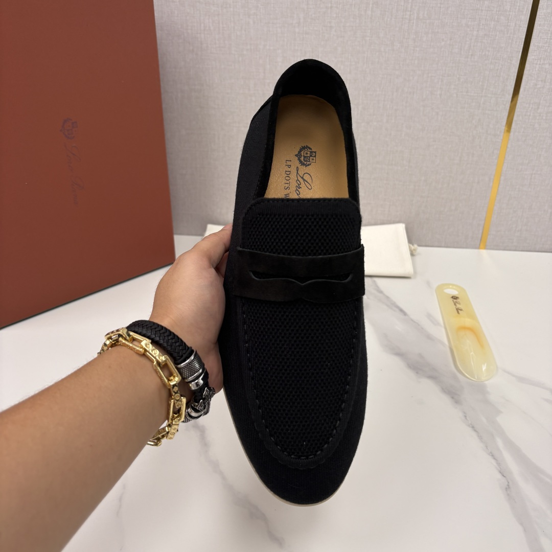 💋💍LP家新品 Loro Pian* 诺悠*翩雅 休闲一脚蹬经典乐福休闲鞋 选用飞织面拼接磨砂牛皮打造 