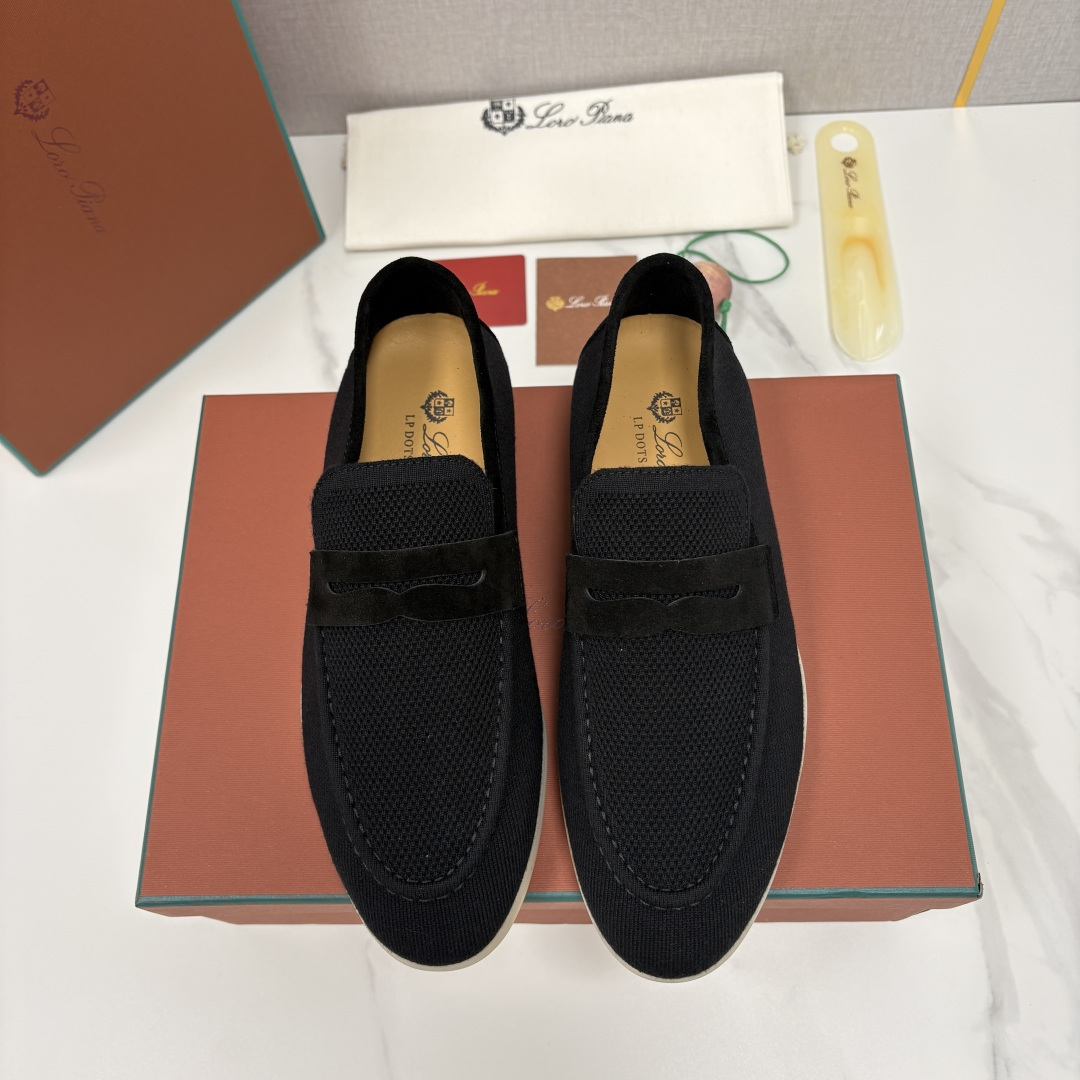💋💍LP家新品 Loro Pian* 诺悠*翩雅 休闲一脚蹬经典乐福休闲鞋 选用飞织面拼接磨砂牛皮打造 