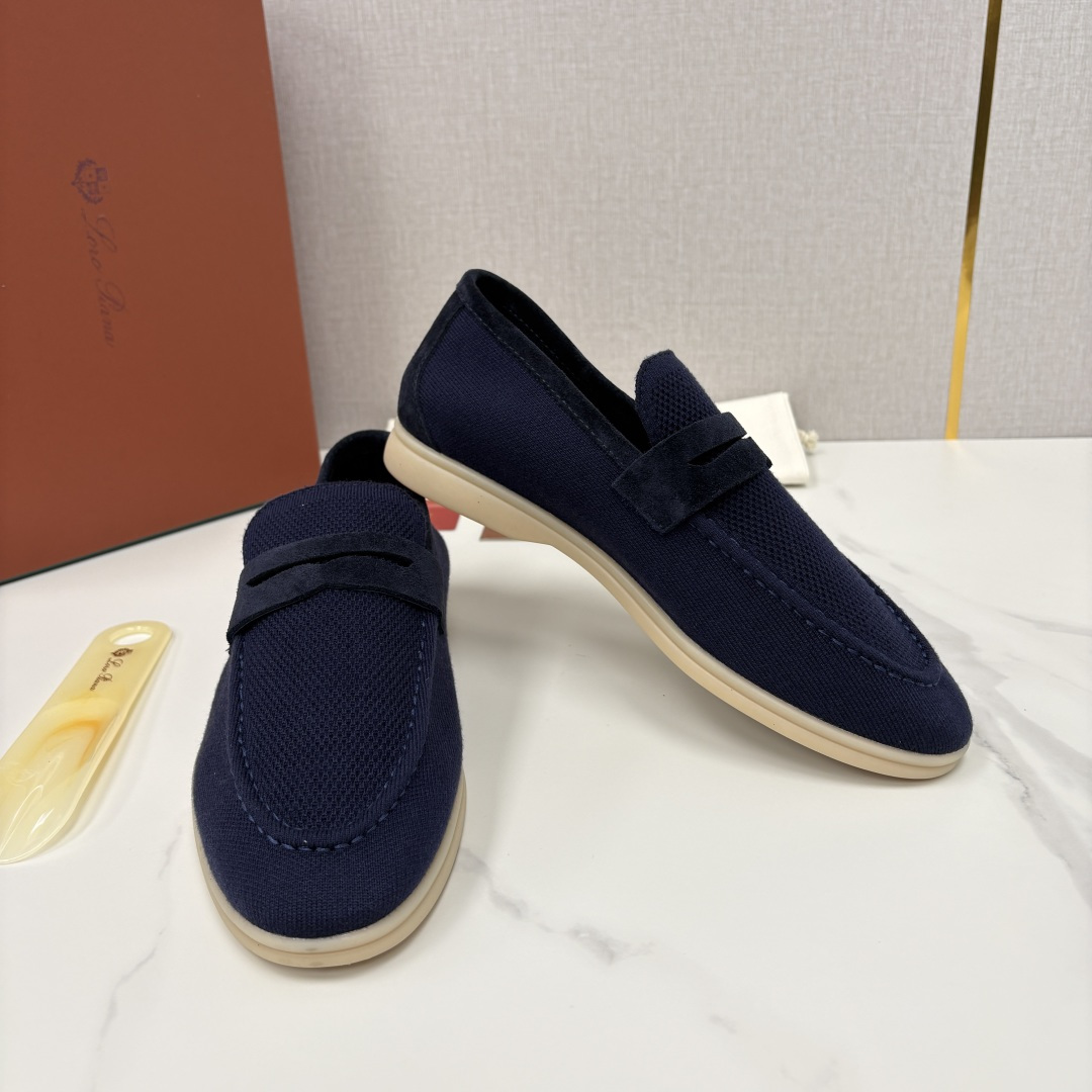 💋💍LP家新品 Loro Pian* 诺悠*翩雅 休闲一脚蹬经典乐福休闲鞋 选用飞织面拼接磨砂牛皮打造 