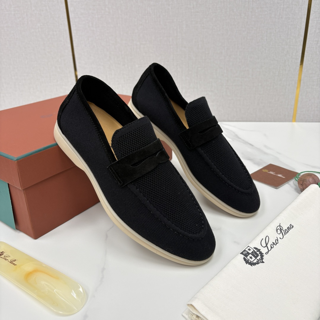 💋💍LP家新品 Loro Pian* 诺悠*翩雅 休闲一脚蹬经典乐福休闲鞋 选用飞织面拼接磨砂牛皮打造 