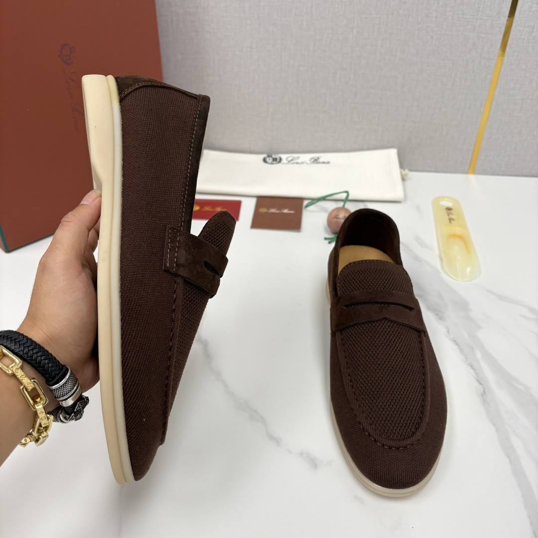 💋💍LP家新品 Loro Pian* 诺悠*翩雅 休闲一脚蹬经典乐福休闲鞋 选用飞织面拼接磨砂牛皮打造 