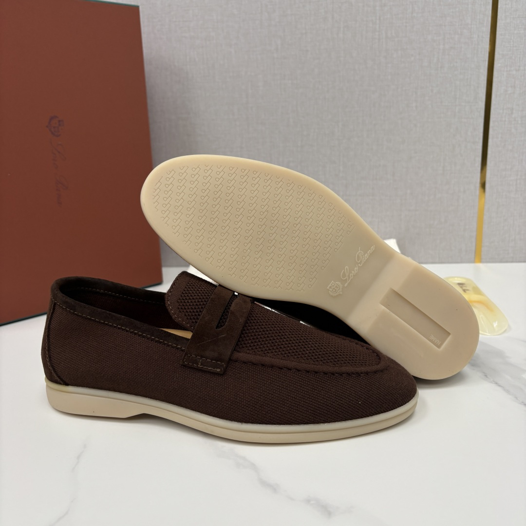 💋💍LP家新品 Loro Pian* 诺悠*翩雅 休闲一脚蹬经典乐福休闲鞋 选用飞织面拼接磨砂牛皮打造 