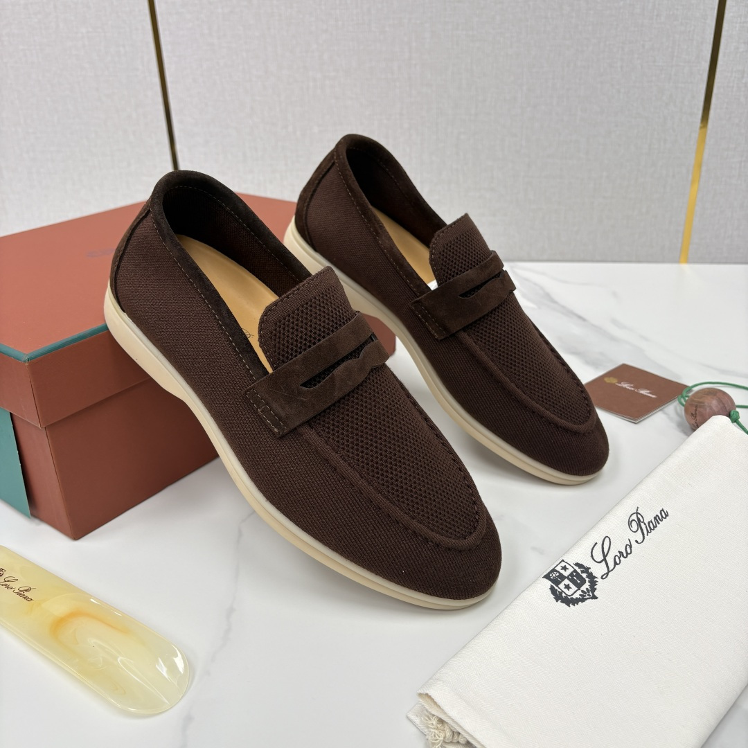 💋💍LP家新品 Loro Pian* 诺悠*翩雅 休闲一脚蹬经典乐福休闲鞋 选用飞织面拼接磨砂牛皮打造 