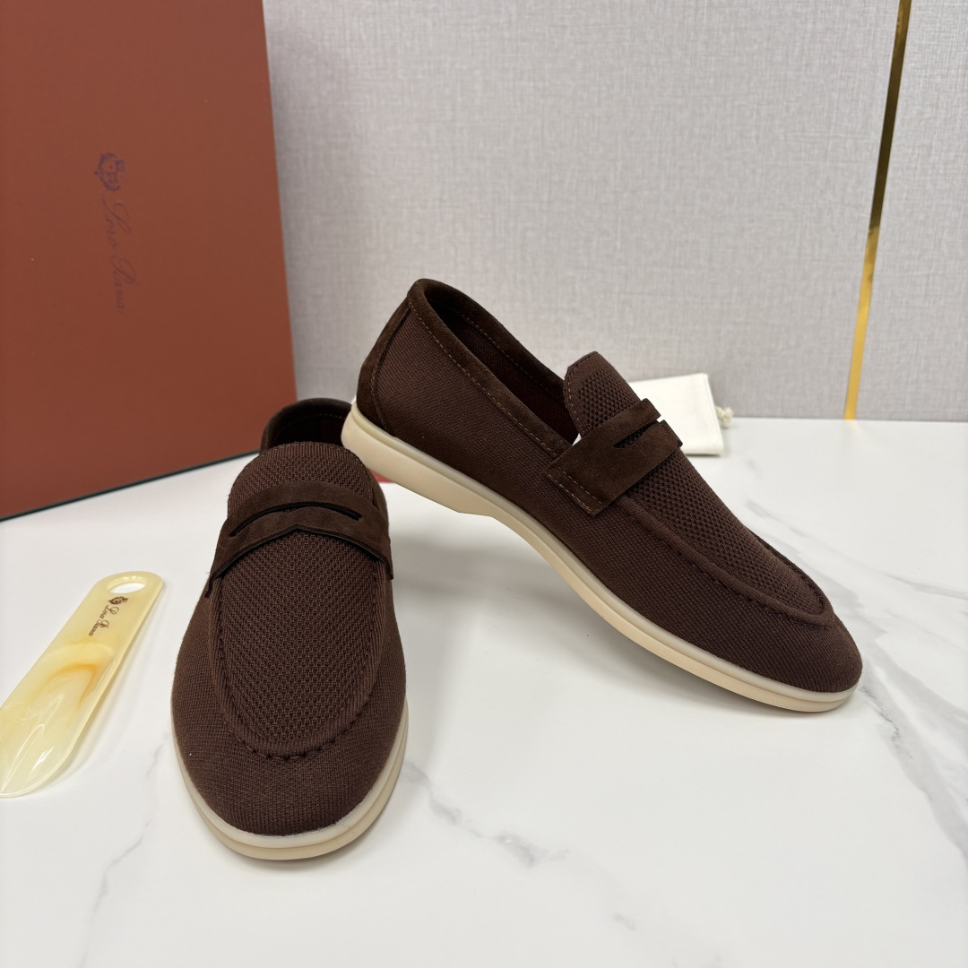 💋💍LP家新品 Loro Pian* 诺悠*翩雅 休闲一脚蹬经典乐福休闲鞋 选用飞织面拼接磨砂牛皮打造 
