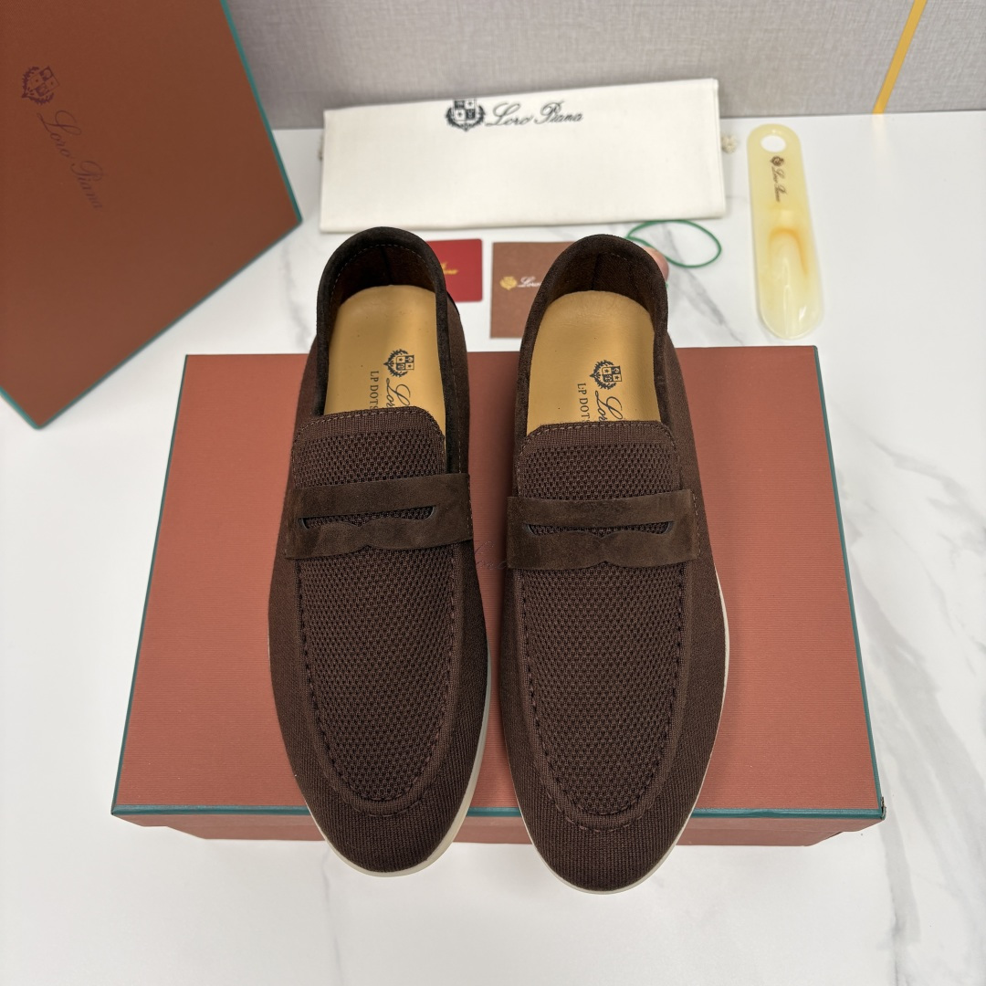 💋💍LP家新品 Loro Pian* 诺悠*翩雅 休闲一脚蹬经典乐福休闲鞋 选用飞织面拼接磨砂牛皮打造 