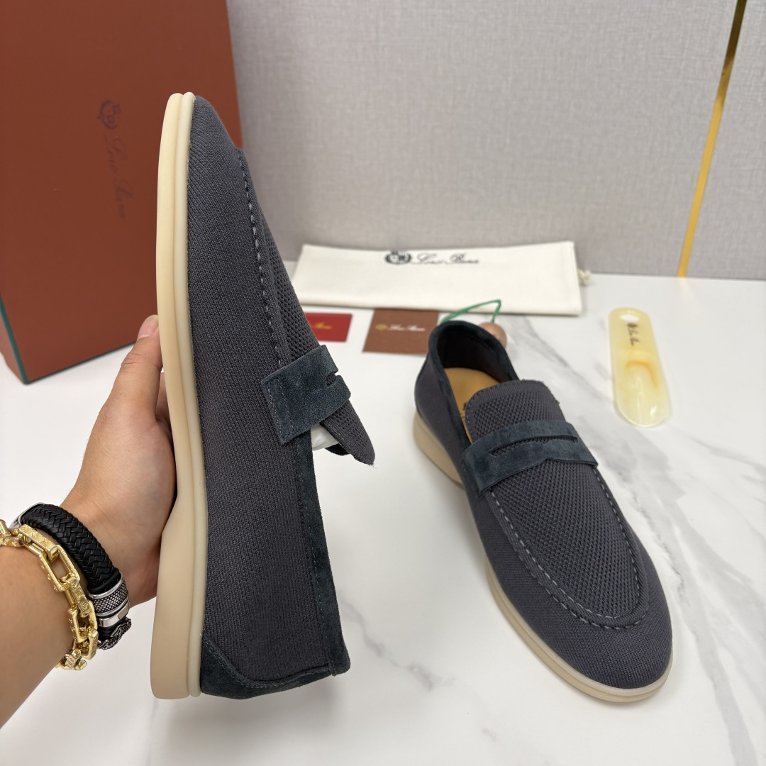 💋💍LP家新品 Loro Pian* 诺悠*翩雅 休闲一脚蹬经典乐福休闲鞋 选用飞织面拼接磨砂牛皮打造 