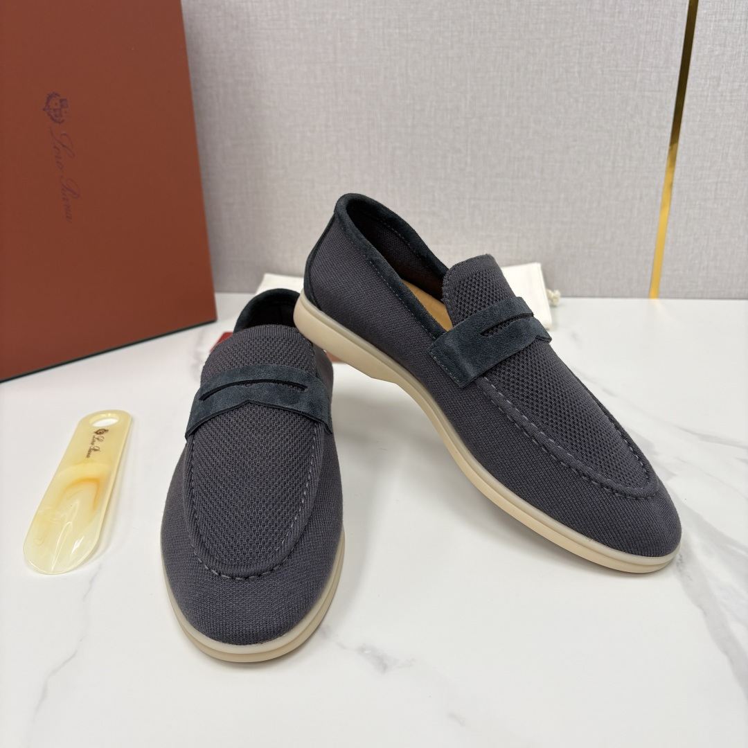 💋💍LP家新品 Loro Pian* 诺悠*翩雅 休闲一脚蹬经典乐福休闲鞋 选用飞织面拼接磨砂牛皮打造 
