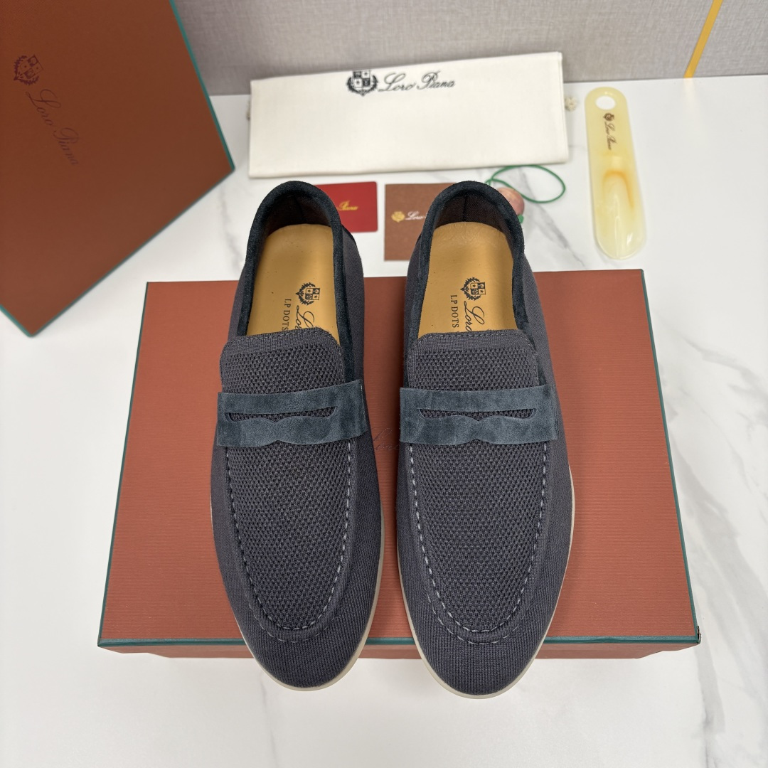 💋💍LP家新品 Loro Pian* 诺悠*翩雅 休闲一脚蹬经典乐福休闲鞋 选用飞织面拼接磨砂牛皮打造 