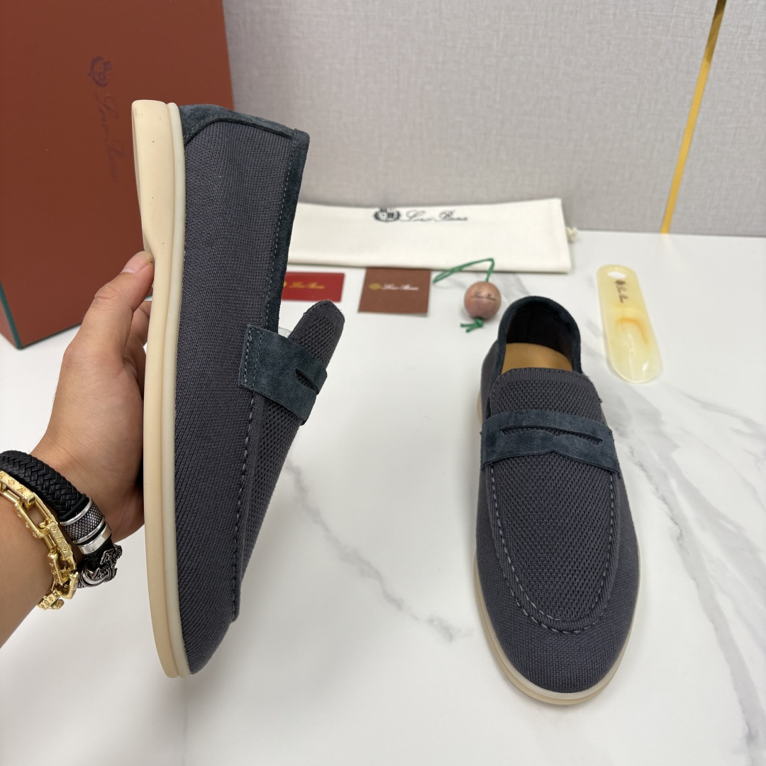 💋💍LP家新品 Loro Pian* 诺悠*翩雅 休闲一脚蹬经典乐福休闲鞋 选用飞织面拼接磨砂牛皮打造 
