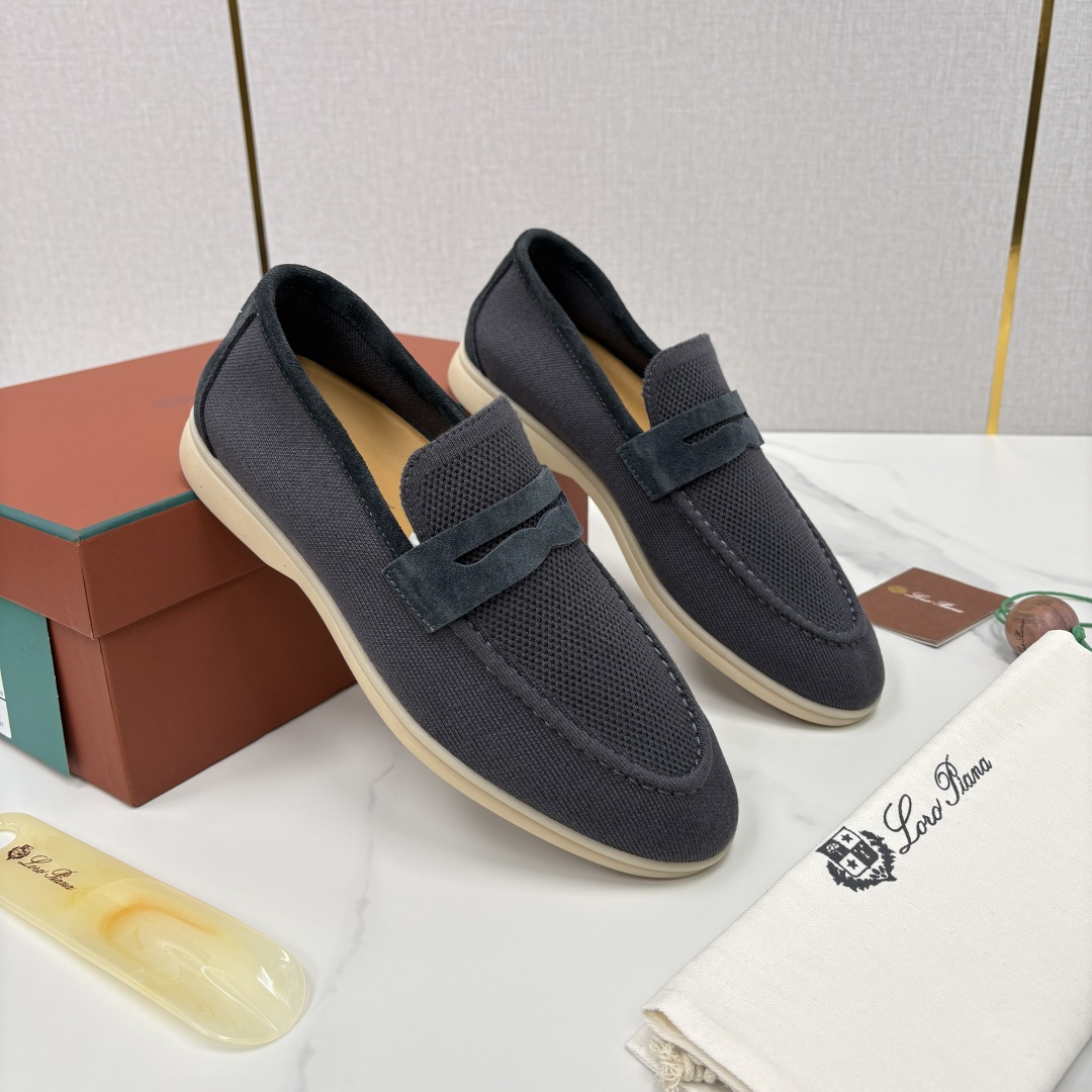 💋💍LP家新品 Loro Pian* 诺悠*翩雅 休闲一脚蹬经典乐福休闲鞋 选用飞织面拼接磨砂牛皮打造 