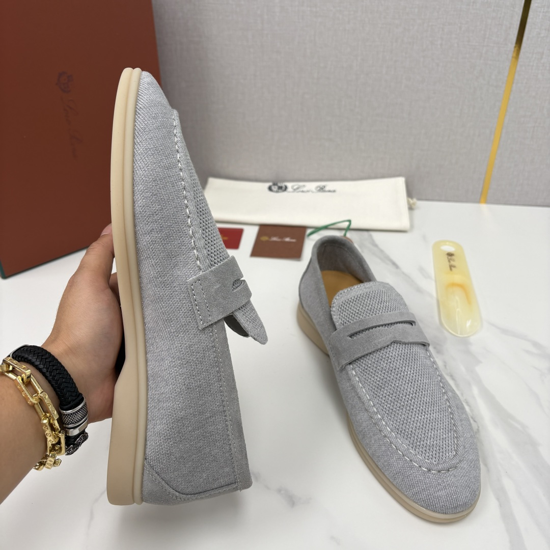 💋💍LP家新品 Loro Pian* 诺悠*翩雅 休闲一脚蹬经典乐福休闲鞋 选用飞织面拼接磨砂牛皮打造 