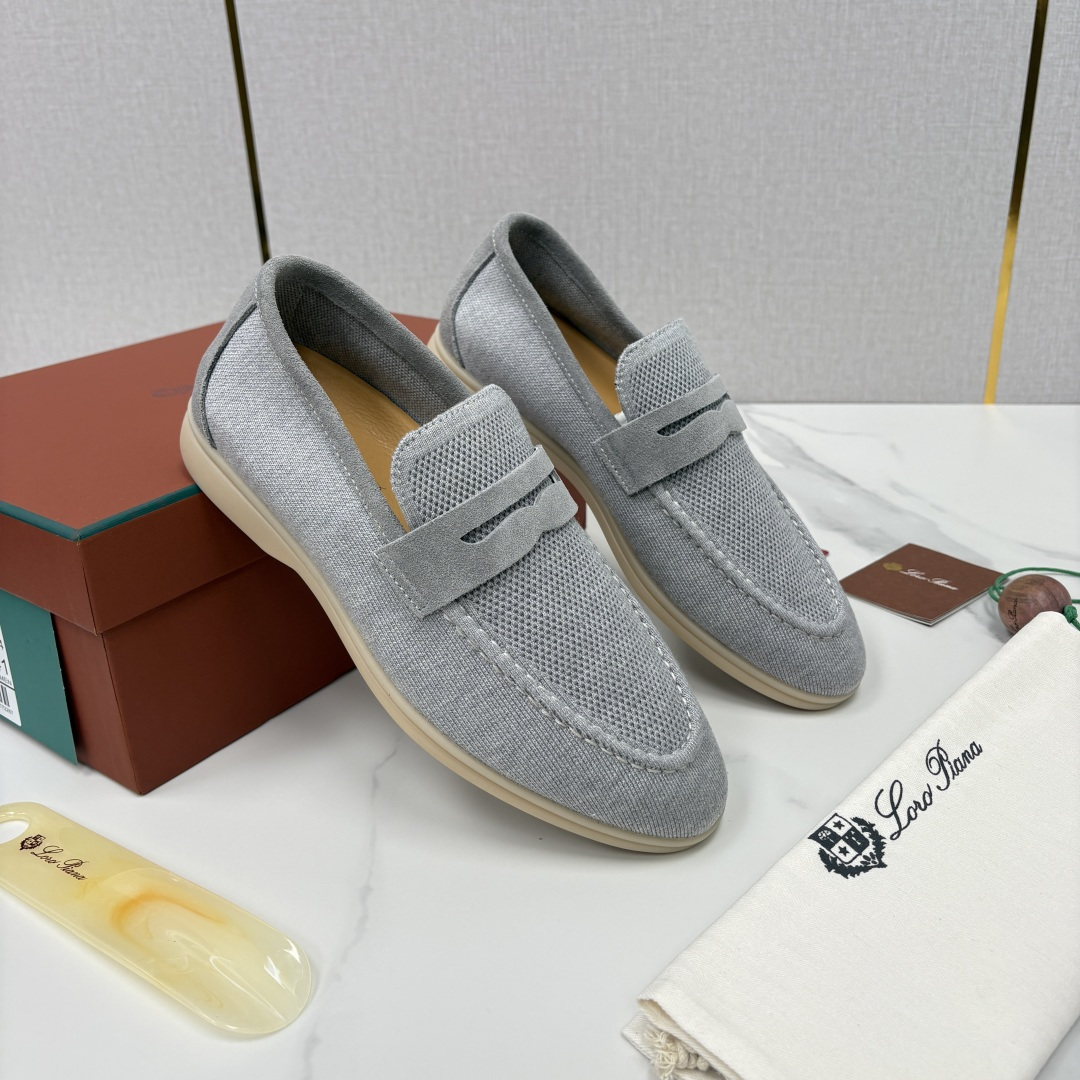 💋💍LP家新品 Loro Pian* 诺悠*翩雅 休闲一脚蹬经典乐福休闲鞋 选用飞织面拼接磨砂牛皮打造 