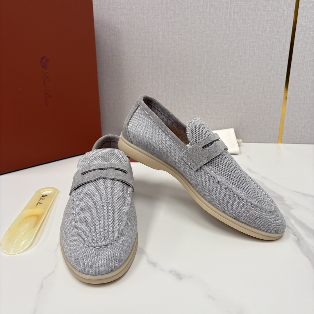💋💍LP家新品 Loro Pian* 诺悠*翩雅 休闲一脚蹬经典乐福休闲鞋 选用飞织面拼接磨砂牛皮打造 