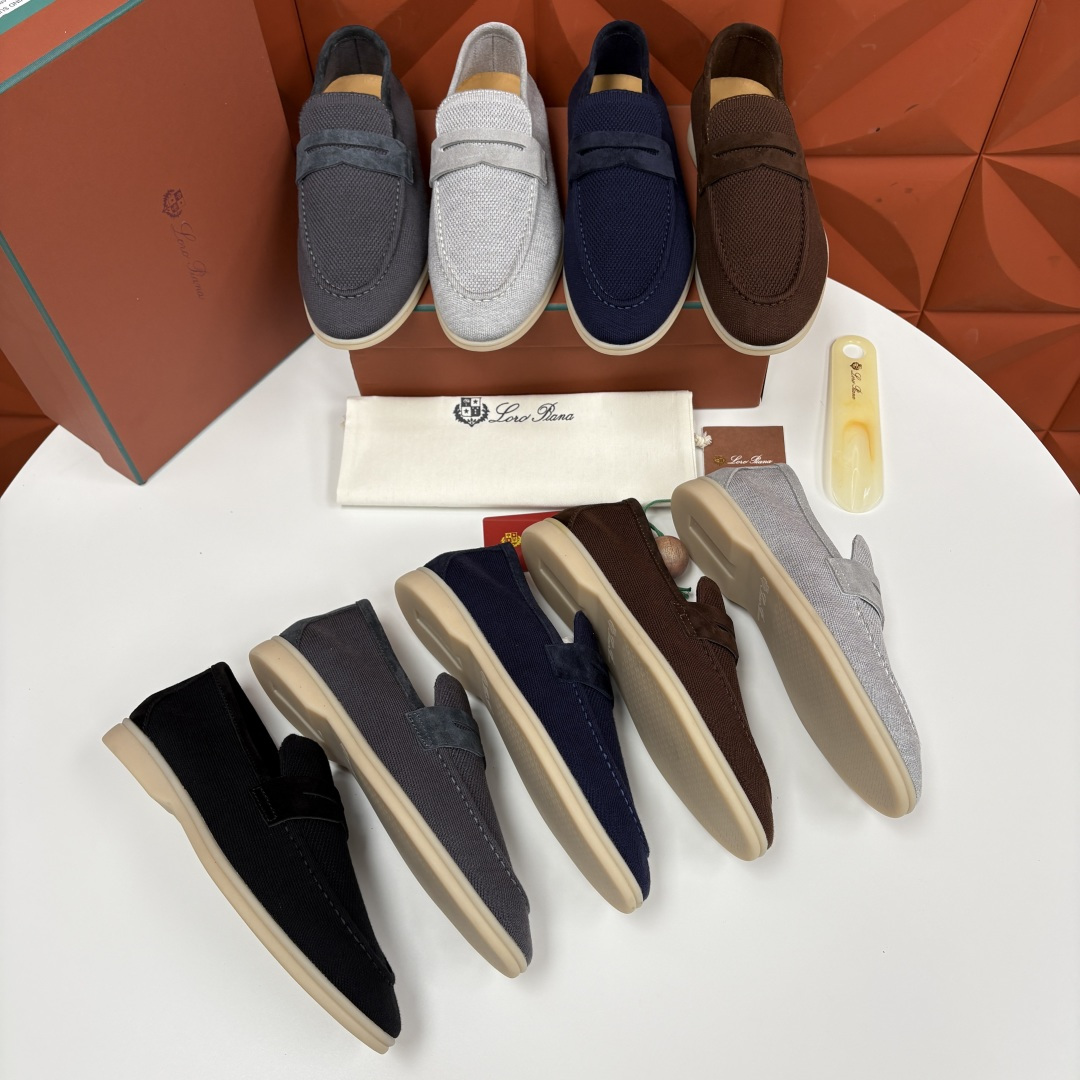 💋💍LP家新品 Loro Pian* 诺悠*翩雅 休闲一脚蹬经典乐福休闲鞋 选用飞织面拼接磨砂牛皮打造 