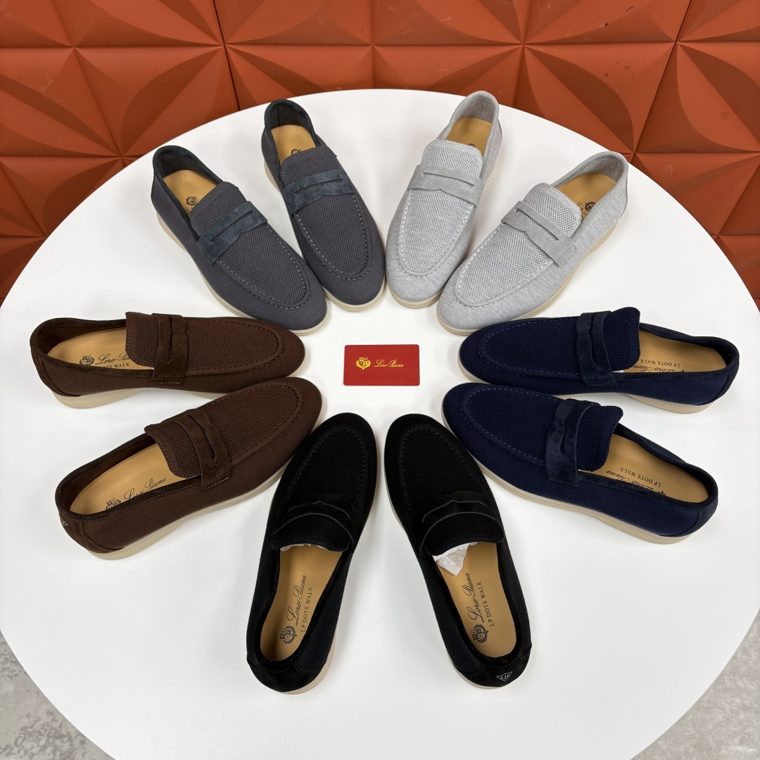 💋💍LP家新品 Loro Pian* 诺悠*翩雅 休闲一脚蹬经典乐福休闲鞋 选用飞织面拼接磨砂牛皮打造 