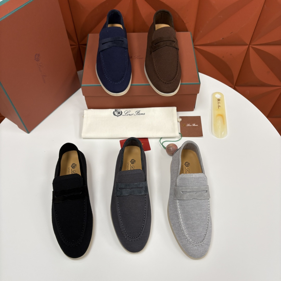 💋💍LP家新品 Loro Pian* 诺悠*翩雅 休闲一脚蹬经典乐福休闲鞋 选用飞织面拼接磨砂牛皮打造 