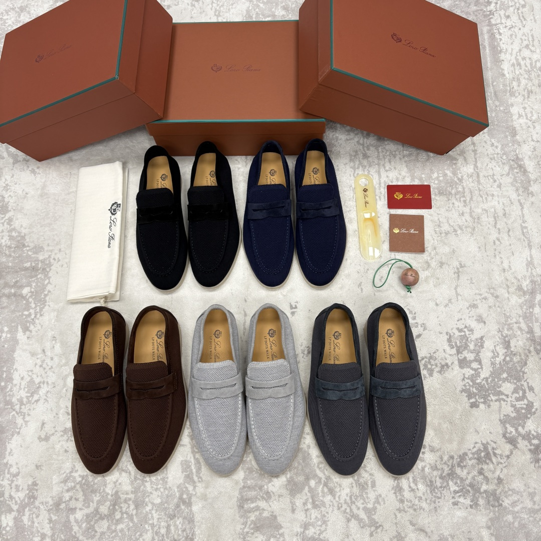 💋💍LP家新品 Loro Pian* 诺悠*翩雅 休闲一脚蹬经典乐福休闲鞋 选用飞织面拼接磨砂牛皮打造 