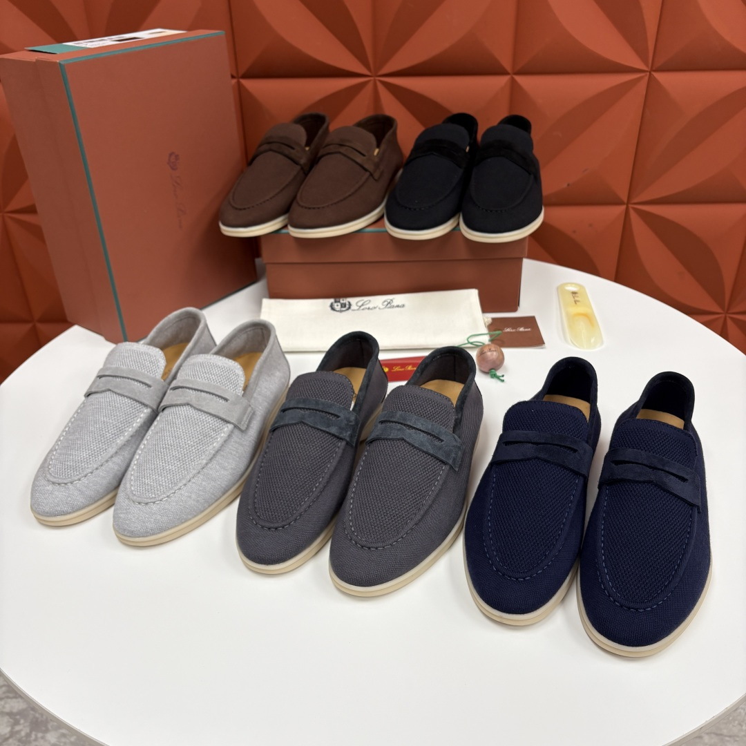 💋💍LP家新品 Loro Pian* 诺悠*翩雅 休闲一脚蹬经典乐福休闲鞋 选用飞织面拼接磨砂牛皮打造 